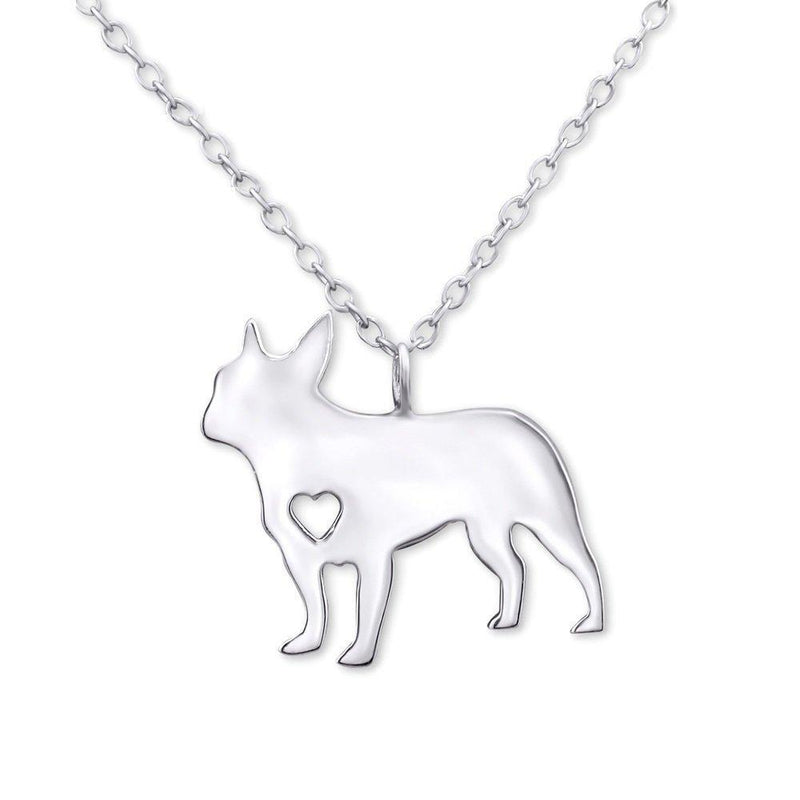 [Australia] - Sterling Silver French Bulldog Pendant Necklace - Dog Lovers Gift 