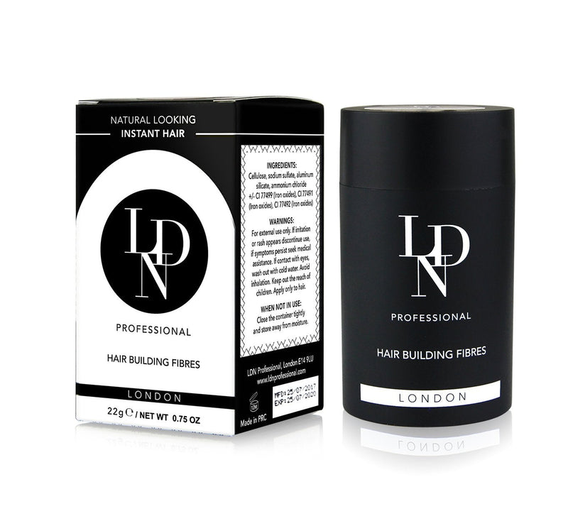 [Australia] - LDN Professional Hair Building Fibres - No1. Hair Fibres for Hair Loss and Thin Hair, Instantly Thicken Hair Naturally, 22g hair fiber bottle (Black) Black 