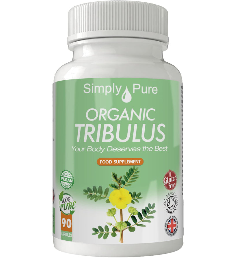 [Australia] - Simply Pure Organic Tribulus Capsules x 90, (500mg), 100% Natural Soil Association Certified, Gluten Free, GM Free and Vegan. 