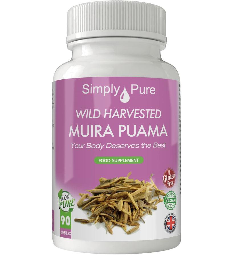 [Australia] - Simply Pure Wild Harvested Muira Puama Capsules x 90, 500mg, 100% Natural, Gluten Free, GM Free and Vegan. 