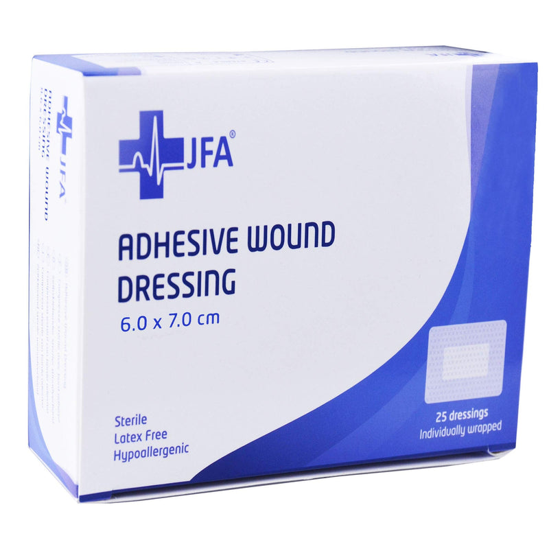 [Australia] - Pack of 25 Adhesive Wound Dressings - Suitable for cuts and grazes, Diabetic Leg ulcers, Venous Leg ulcers, Pressure Sores (60mmx70mm) 60mmx70mm 