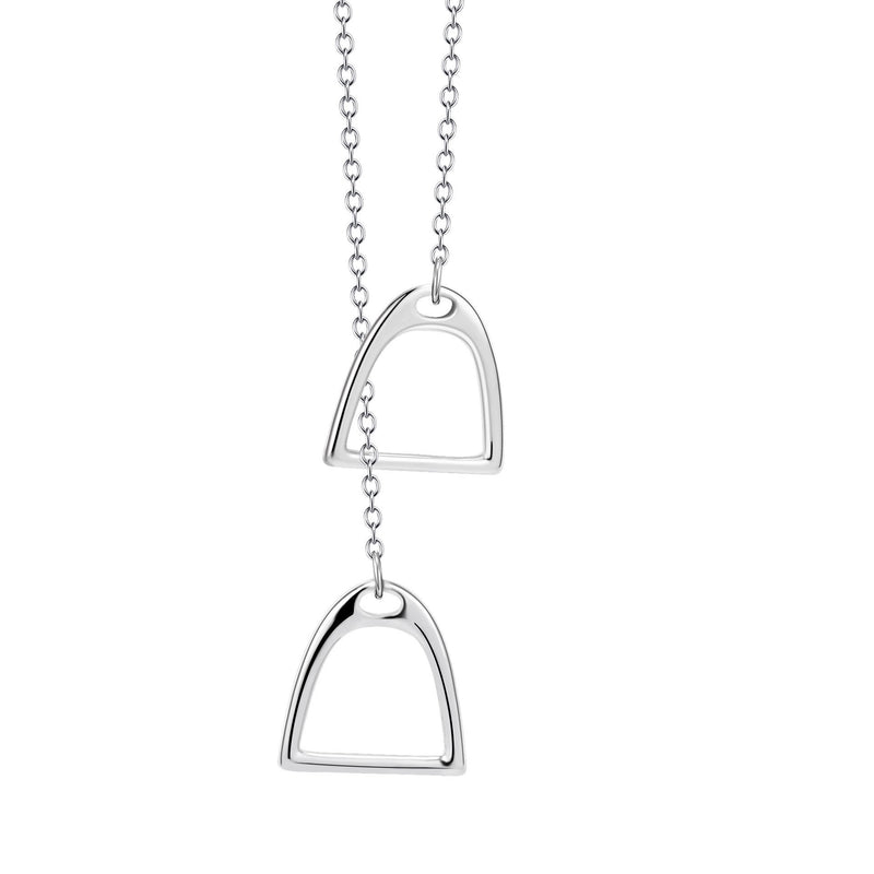 [Australia] - Sterling Silver Horse Stirrup Pendant Necklace with Gifts Box, Jewellery Gifts for Women,Girls A Stirrup Pendant Necklace A 