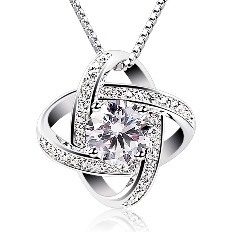 [Australia] - B.Catcher Women Necklaces Sterling Silver Cubic Zirconia Pendant Gemini Necklace 