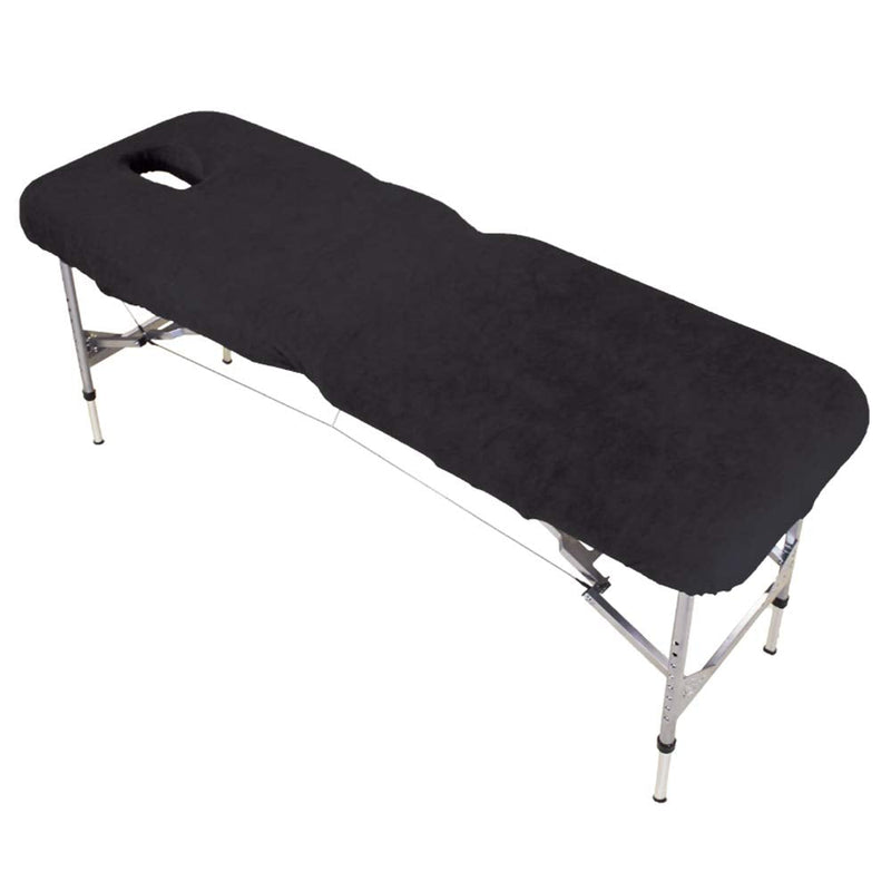 [Australia] - PHYSIQUE Couch Cover for Massage Table/Bed - Protective cover with Face Hole - Massage Bed Cover, Comfortable and Thick Fabric - Black 