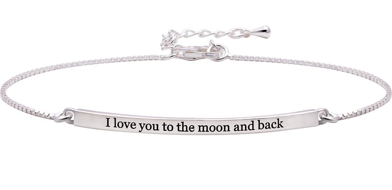 [Australia] - ALOV Jewelry Sterling Silver"I love you to the moon and back" Chain Bracelet 