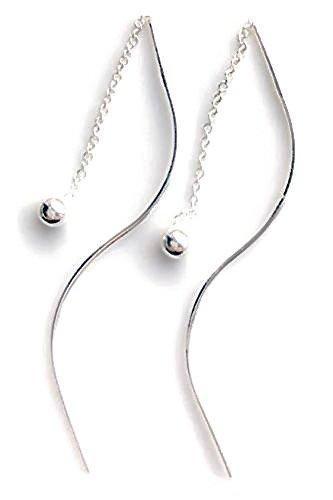 [Australia] - iszie jewellery sterling silver long pull through drop earrings. 