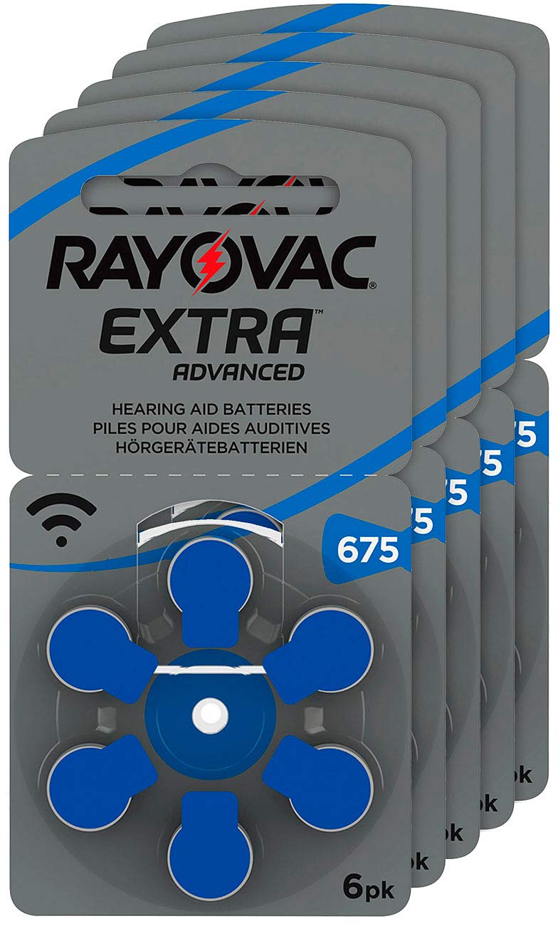 [Australia] - Rayovac 675 Extra Advanced Hearing Aid Batteries 1,45 V 640 - 5 x Pack of 6 (30 cells) 