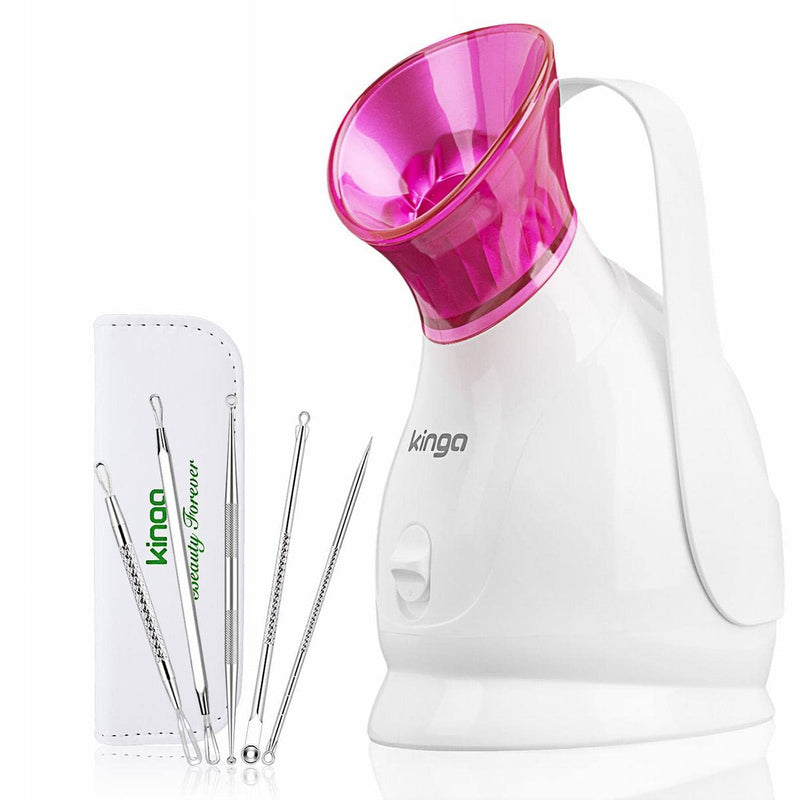 [Australia] - KINGA Nano Ionic Facial Steamer Home Facial SPA Facial Skin Moisturizing Tool Hot Mist 10Min Opening Pores for Deep Cleaning 5pcs skin care kit included 