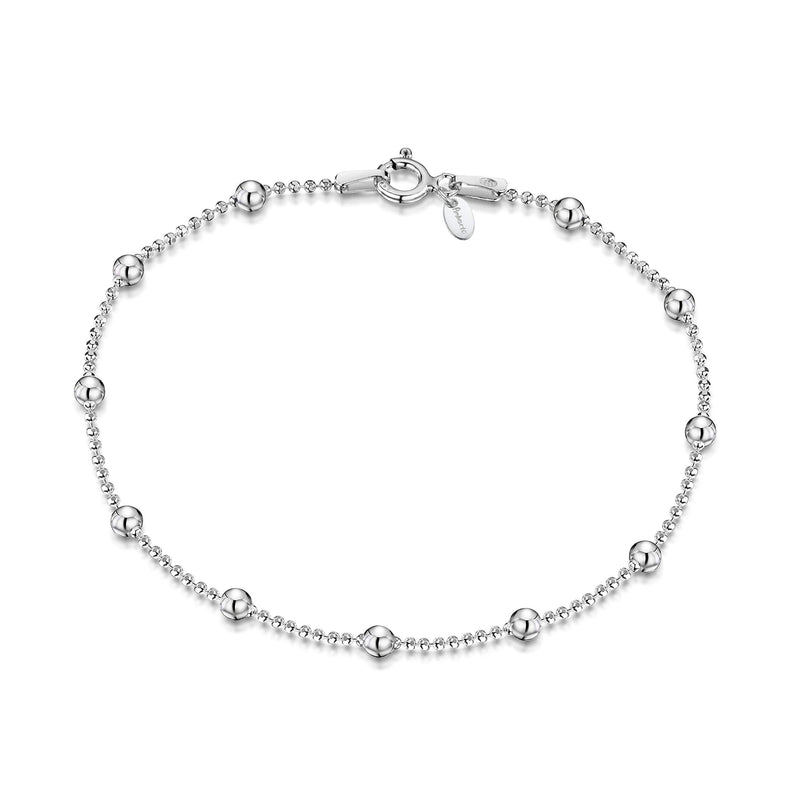 [Australia] - Amberta 925 Sterling Silver 3.2 mm / 1.1 mm Ball Bead Chain Bracelet Size 7" 7.5" 8" in 7 inch / 18 cm 