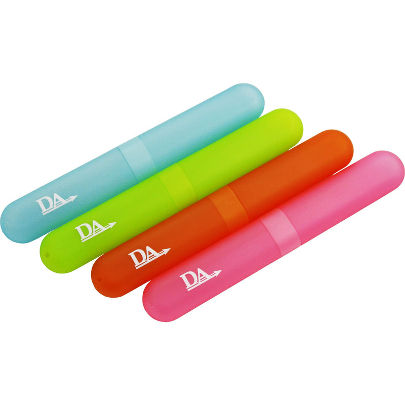 [Australia] - 4 x Toothbrush Case Travel Cover ~ Plastic Holder, Store Clean Brushes on Holidays (Pink, Blue, Green & Orange) Set of 4 Colours 