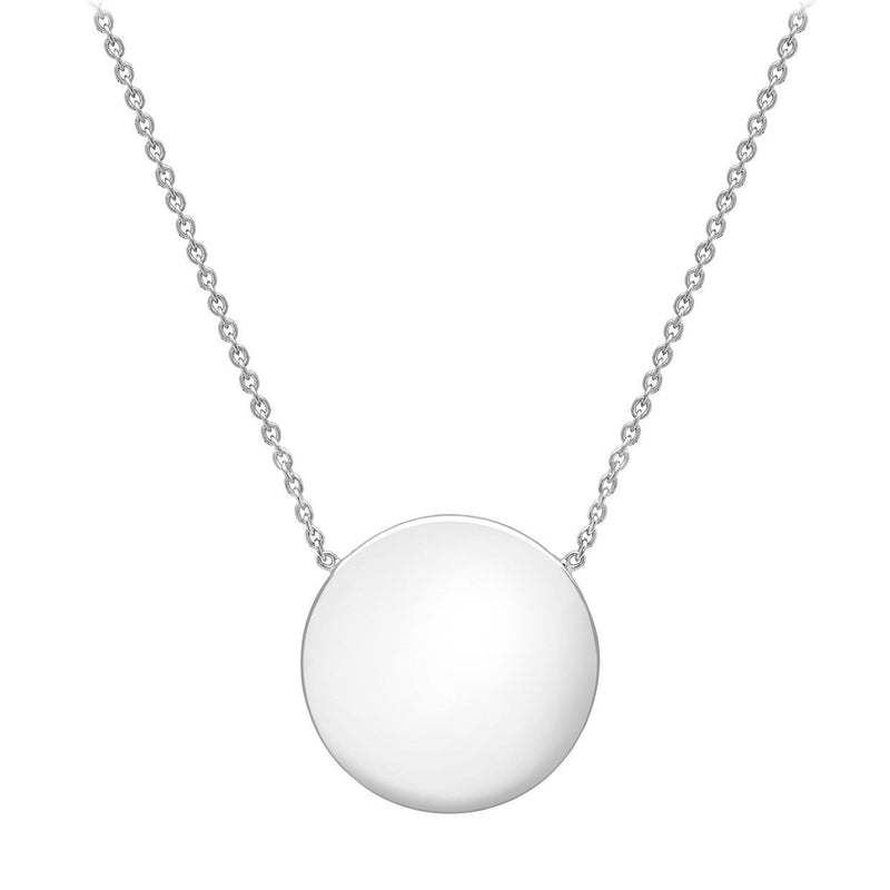 [Australia] - Tuscany Silver Sterling Silver Polished Disc Adjustable Necklet of Length 41-43cm 