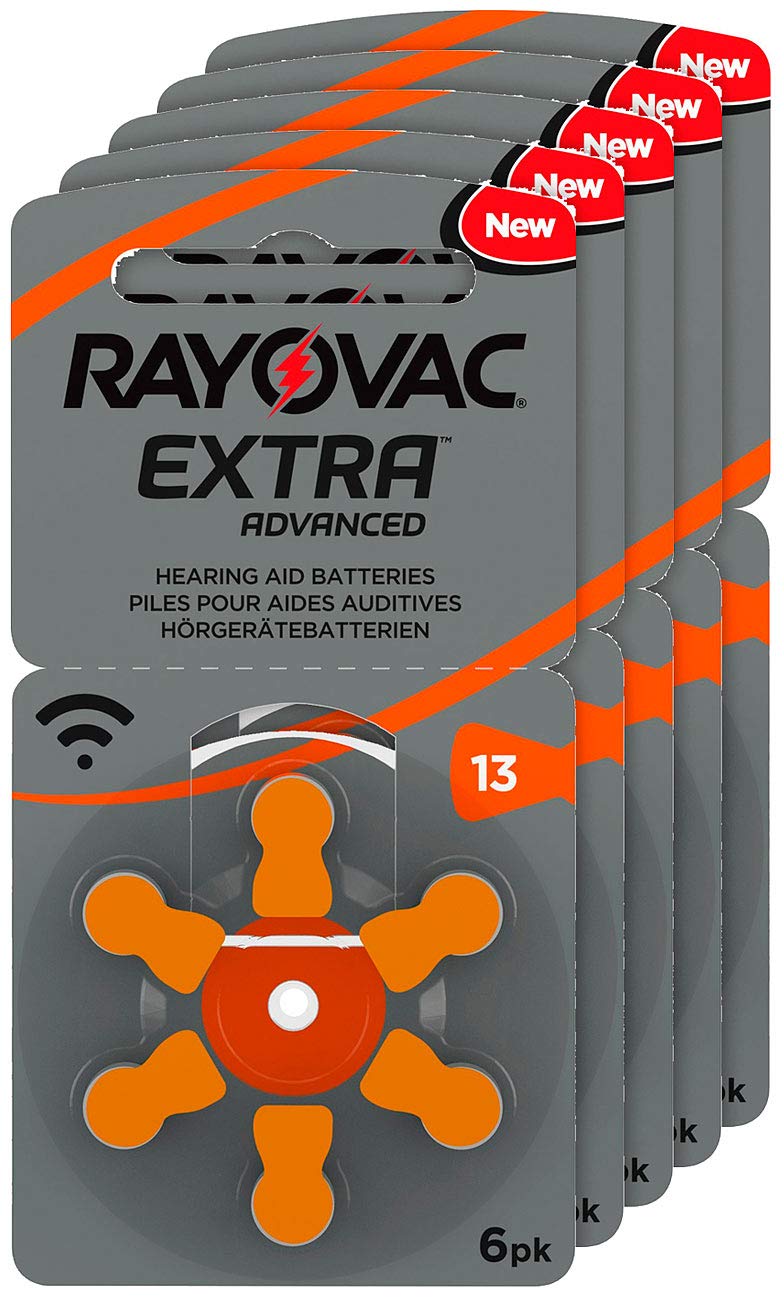 [Australia] - Rayovac Extra Advanced hearing aid batteries, type 13, 1.45 V, 310 mAh, 5x packs of 6 