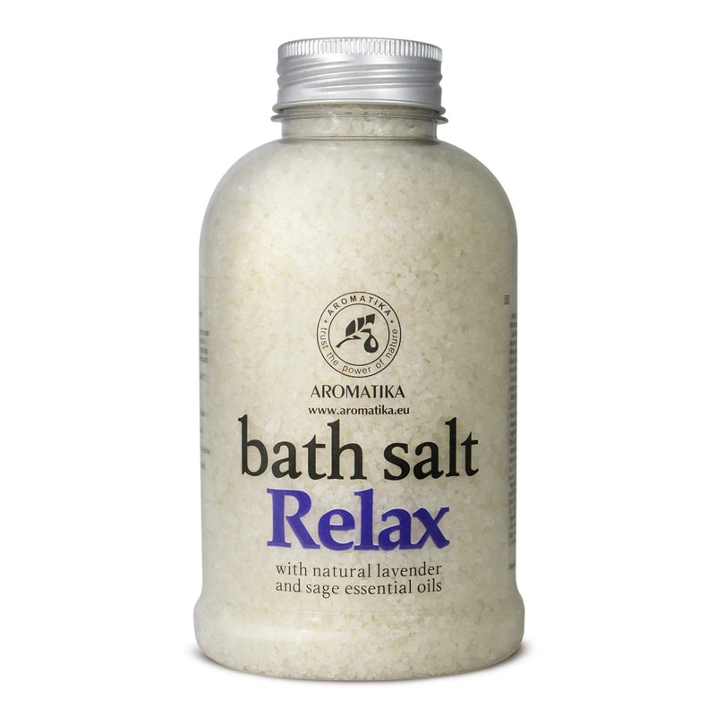 [Australia] - Relaxing Bath Salts w/Lavender & Sage Essential Oils 600g - Natural Bath Sea Salts - Bath Salt Relax - Best for Bath- Good Sleep - Relaxing - Body Care - Beauty - Aromatherapy 