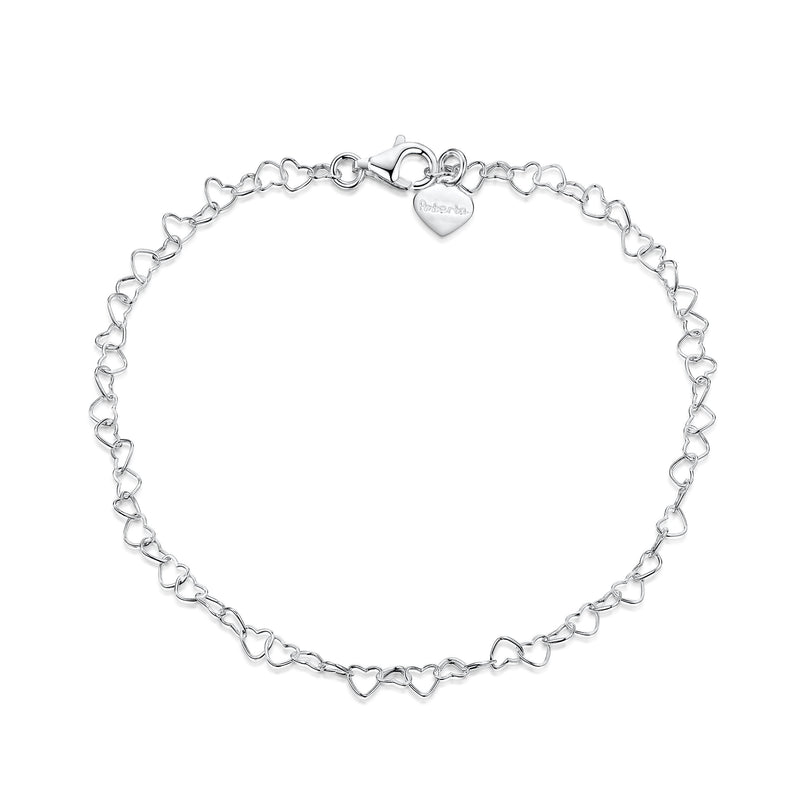 [Australia] - Amberta Women's 925 Sterling Silver Heart Bracelet 