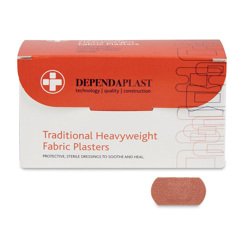 [Australia] - Reliance Medical Dependaplast Traditional Heavyweight Fabric Plasters, 4 x 2 cm, Pack of 100 Heavyweight Fabric Plasters 4 x 2cm - Box of 100 