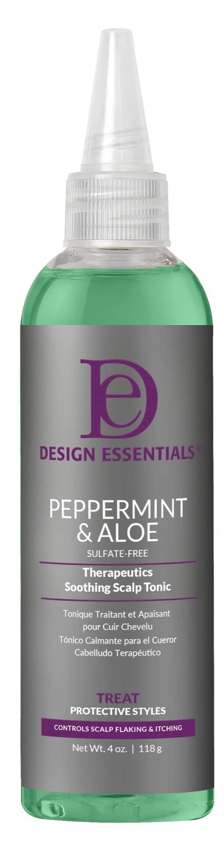 [Australia] - Design Essentials Peppermint & Aloe Soothing Scalp & Skin Tonic for Instant Itch Relief from Scalp Irritation-4oz. 