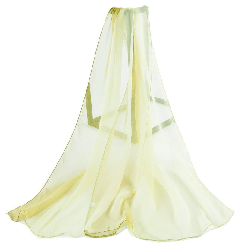 [Australia] - Signare Lightweight Chiffon Neck Scarf for Women with vibrant multi-colour White & Green 