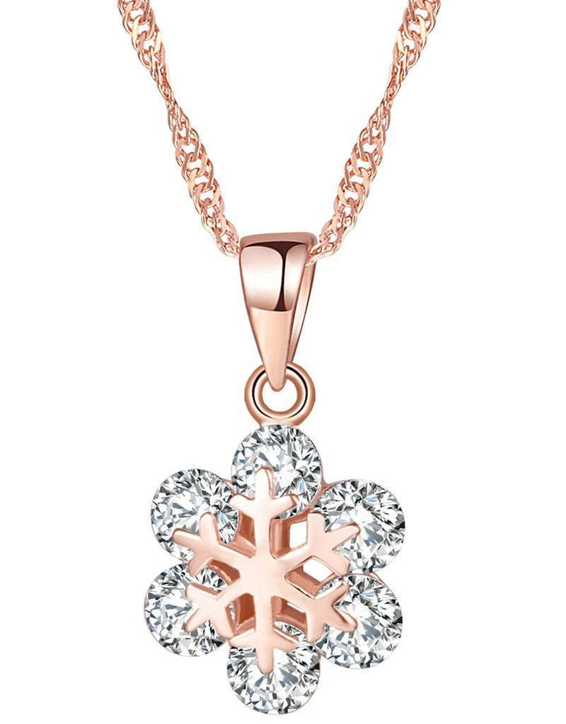 [Australia] - Yumilok Jewelry 925 Sterling Silver Lovely Snowflake Pendant Necklace for Women/Girls 