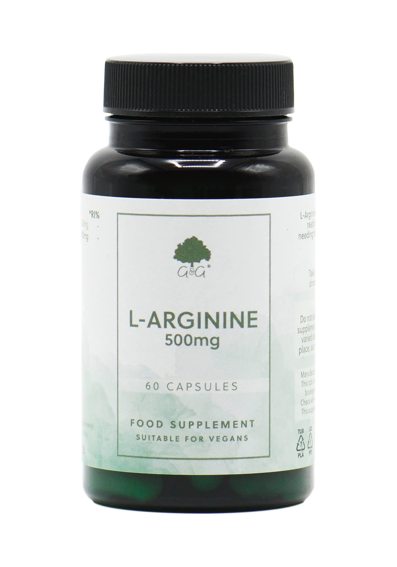 [Australia] - L-Arginine Capsules | 500mg L-Arginine per Capsule | Free Form Amino Acid | 60 Vegan Capsules | G&G Vitamins 