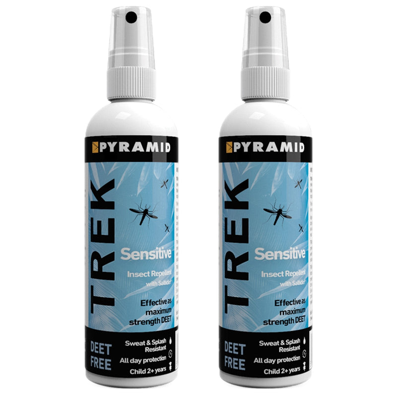 [Australia] - Pyramid 100 Millilitre Trek Sensitive (Formerly Repel Sensitive) Insect/Mosquito Repellent Non DEET Saltidin Spray (100 Millilitre, 2 Bottles) 