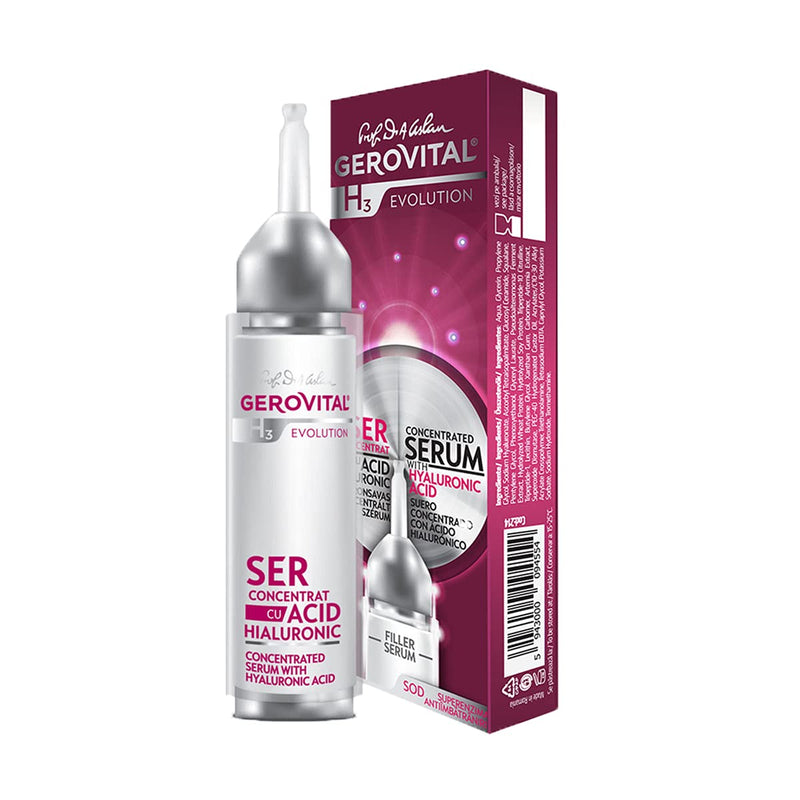 [Australia] - Gerovital H3 Evolution, Concentrated anti-wrinkle serum with 6% hyaluronic acid for intense hydration, for all skin types, 10 ml 