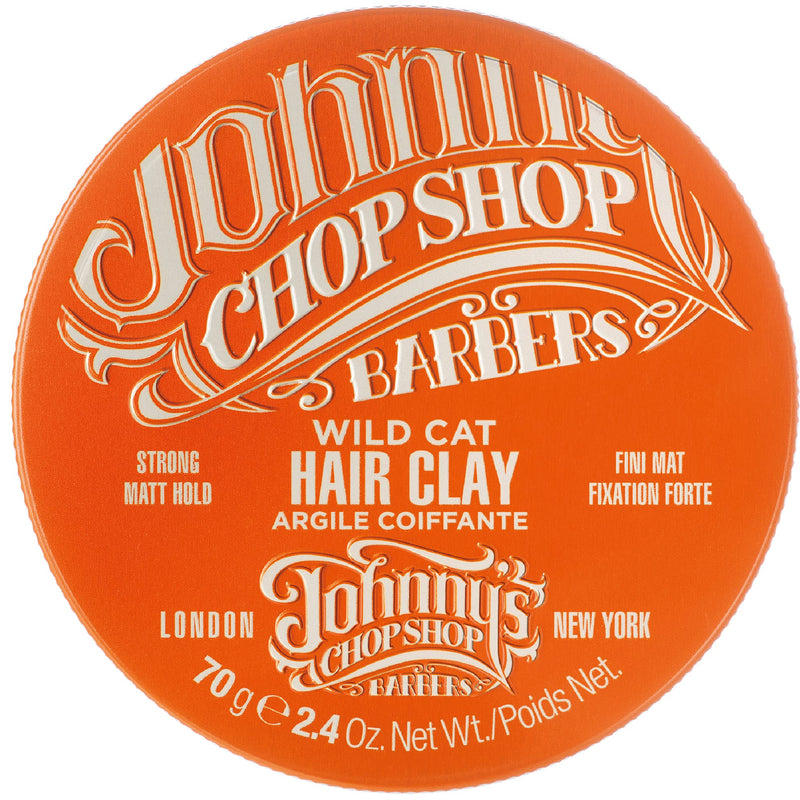 [Australia] - Johnny's Chop Shop - Wild Cat Hair Clay, Strong Hold, Matt Finish (70g) Pack of 1 