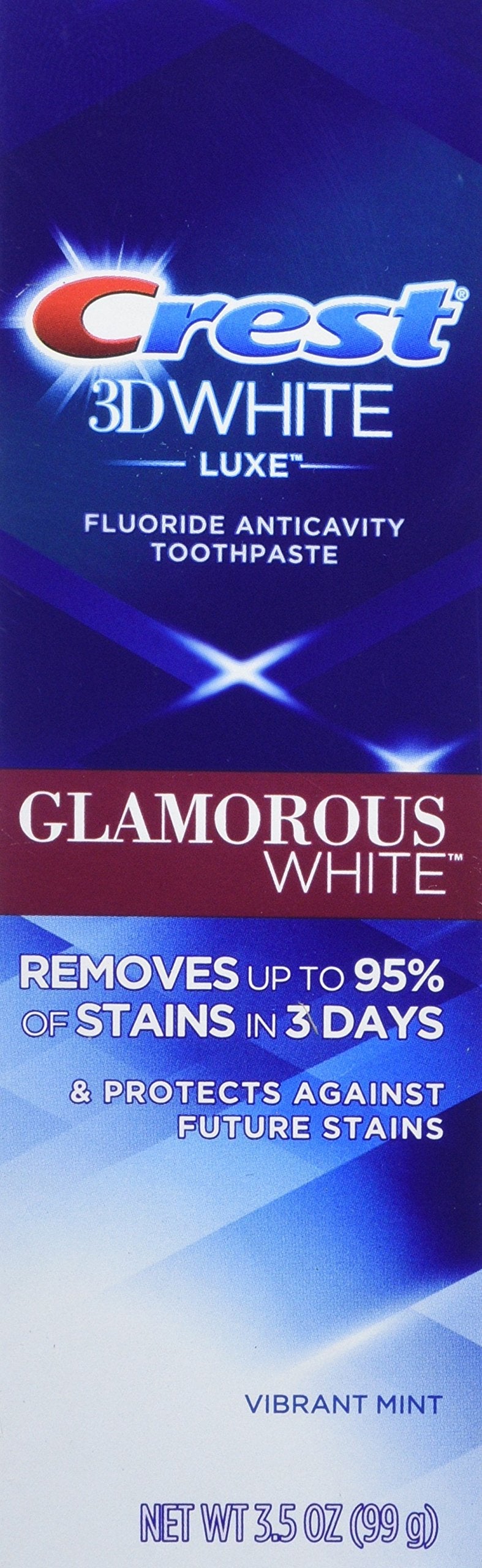 [Australia] - Crest 3D White Luxe Glamorous White Toothpaste, Vibrant Mint, 3.5 Oz 99.2 g (Pack of 1) 