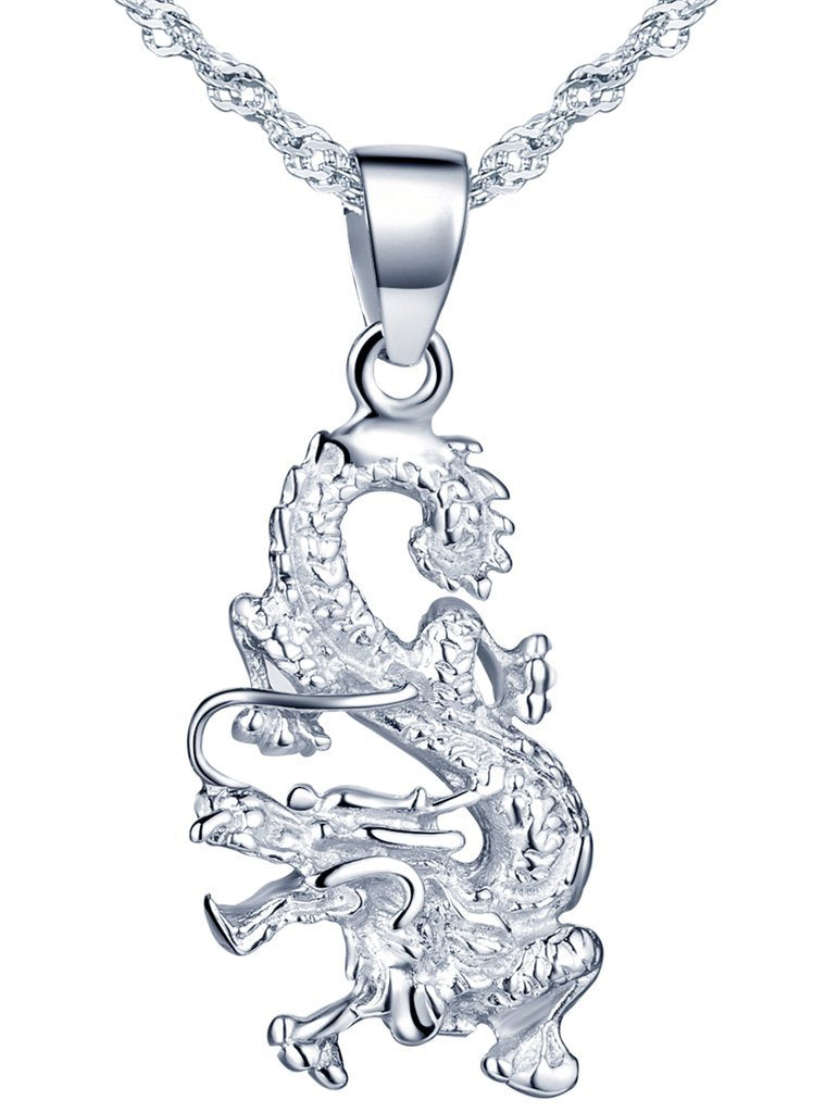[Australia] - Yumilok Jewelry 925 Sterling Silver Cool Dragon Charm Pendant Necklace for Women/Girls 