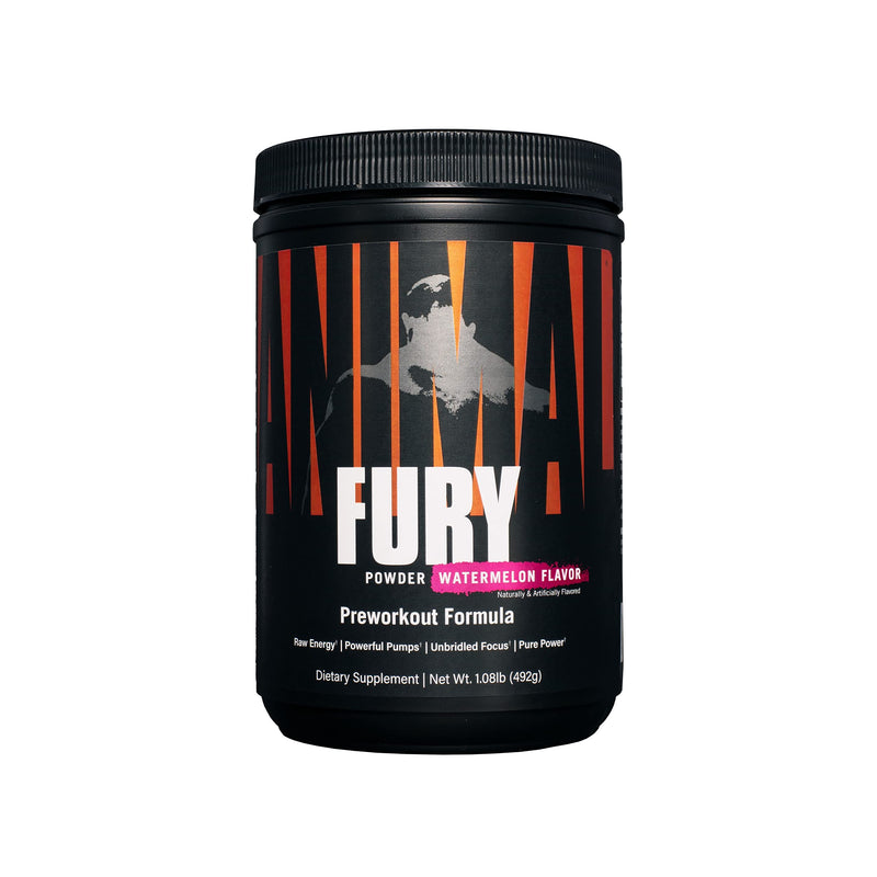 [Australia] - Animal Fury Pre Workout Powder Supplement for Energy and Focus 5g BCAA 350mg Caffeine Nitric Oxide Without Creatine Powerful Stimulant for Bodybuilders, Watermelon, 30 Servings 