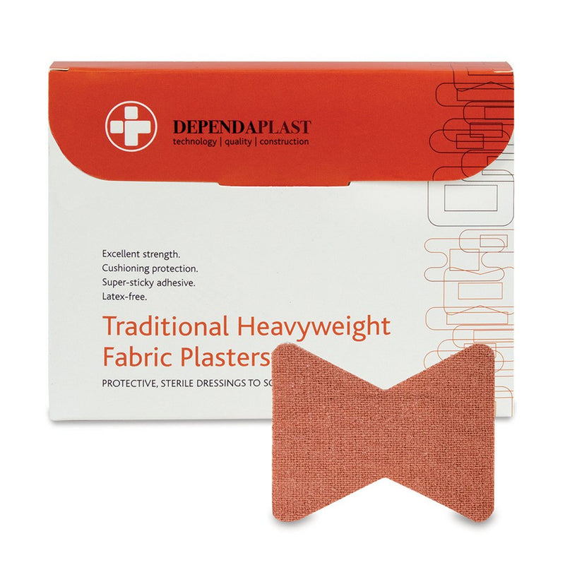 [Australia] - Reliance Medical Dependaplast Traditional Heavyweight Fabric Plasters, Fingertip, Pack of 50 Heavyweight Fabric Plasters Fingertip - Box of 50 