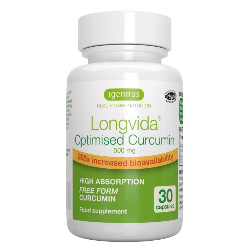 [Australia] - Longvida Optimised Curcumin, 285x Increased bioavailability, Sustained Action, Vegan, 30 Capsules 