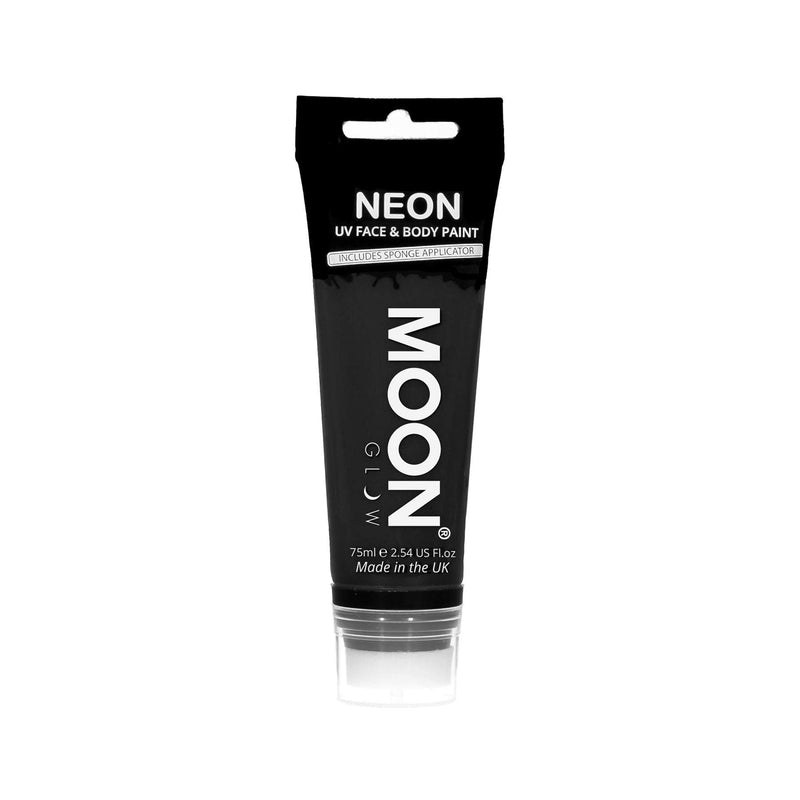 [Australia] - Moon Glow Supersize 75ml Neon UV Face & Body Paint - Black - with sponge applicator 