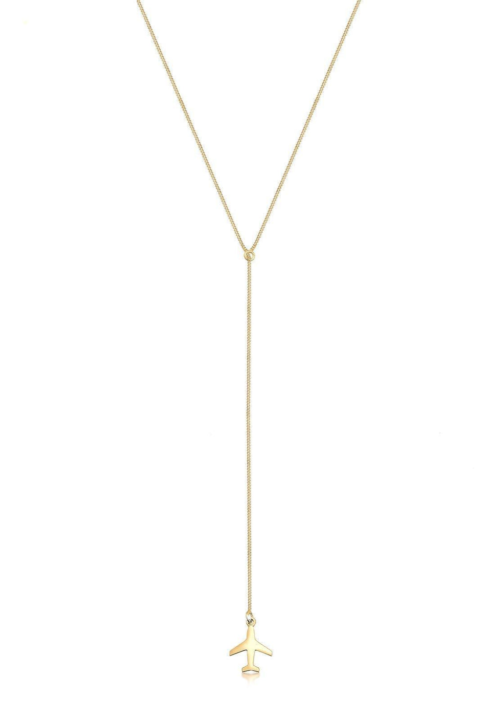 [Australia] - Elli Women's 925 Sterling Silver Gold Plated Xilion Cut Chain with Pendant of Length 40 cm 