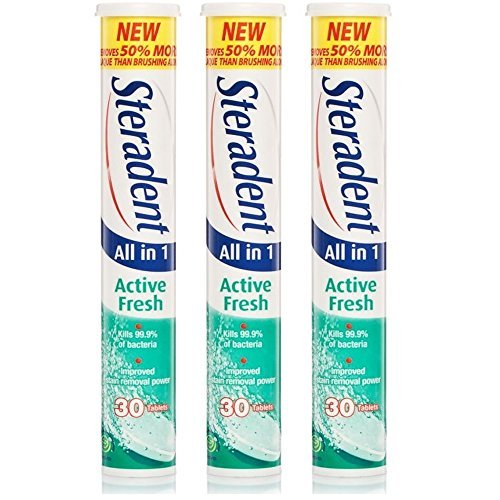 [Australia] - Steradent Active Fresh Denture Daily Cleaner, 30 Tablets (Pack of 3 Tubes) 