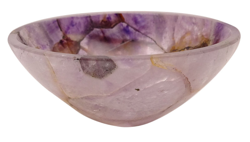 [Australia] - Harmonize Hand Carved Bowl Spiritual Gift Amethyst Stone Energy Generator Reiki Healing Crystal Purple (Amethyst-1) RED GIFT POUCH 