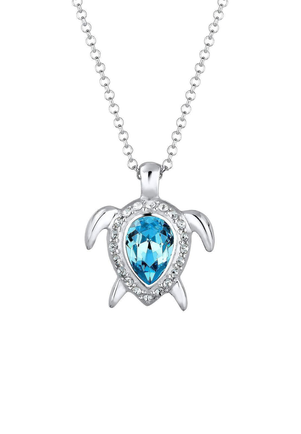 [Australia] - Elli Women Silver 925 Sterling Silver Turtle Crystal Necklace of Length 45cm 