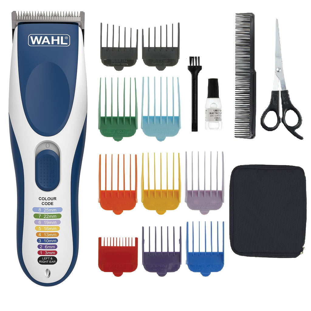 [Australia] - Wahl Colour Pro Cordless Clipper, Hair Clippers for Men, Men’s Head Shaver, Colour Coded Guide Combs, Clippers for Family Hair Cuts, Easy Home Haircutting single 