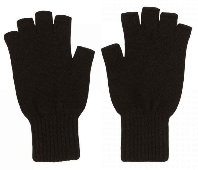 [Australia] - Graham Cashmere - Womens Cashmere Fingerless Gloves - Made in Scotland - Gift Boxed Black 