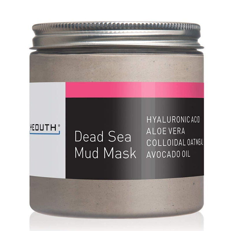[Australia] - YEOUTH Dead Sea Mud Face Mask with Hyaluronic Acid, Aloe, Oatmeal, and Avocado, Minimizes Pores, Reduces Wrinkles, Clears Blackheads, Acne and Helps Oily Skin, Rejuvenates 8oz - GUARANTEED 