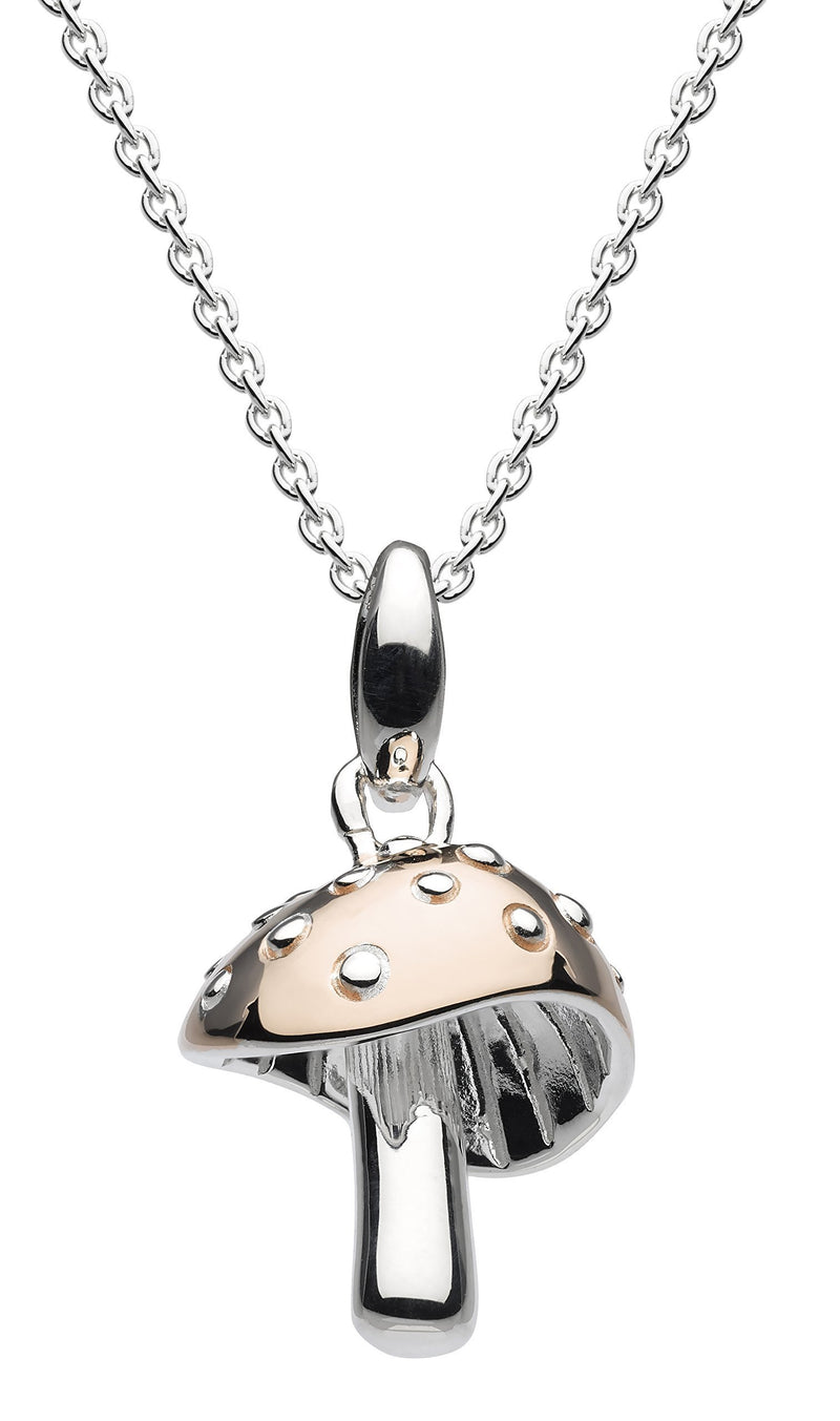 [Australia] - Dew Sterling Silver and Rose Gold Plate Charming Mushroom Necklace of Length 45.7cm 