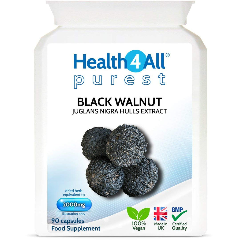 [Australia] - Black Walnut Hulls 2000mg 90 Capsules (V) . (not Tablets) Purest Strongest Black Walnut Capsules. Vegan. Made in The UK by Health4All 90 Count (Pack of 1) 