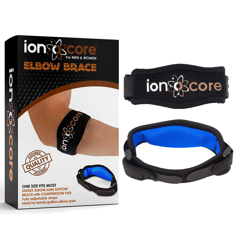 [Australia] - Ionocore Tennis Elbow Strap | Elbow Support for Men & Women | Arm Support for Tennis Elbow, Golfers Elbow, Pain Relief | Elbow Brace with EVA Compression Pad | Adjustable Tennis Elbow Support 1 