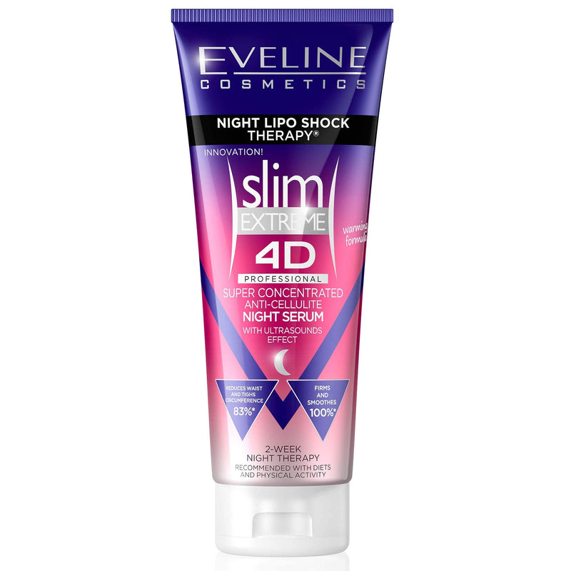 [Australia] - Eveline Cosmetics Slim Extreme 4D Super Concentrated Cellulite Slimming Hot Cream for Women | 250 ML | Fast Fat Burning Formula | 2-Week Night Lipo Shock Thearpy | Flat Belly, Slim Legs and Waist 