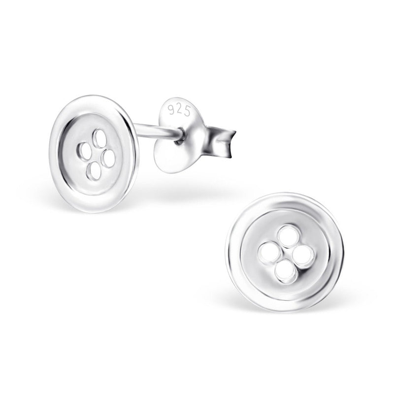 [Australia] - The Rose & Silver Company Women 925 Sterling Silver Button Stud Earrings 