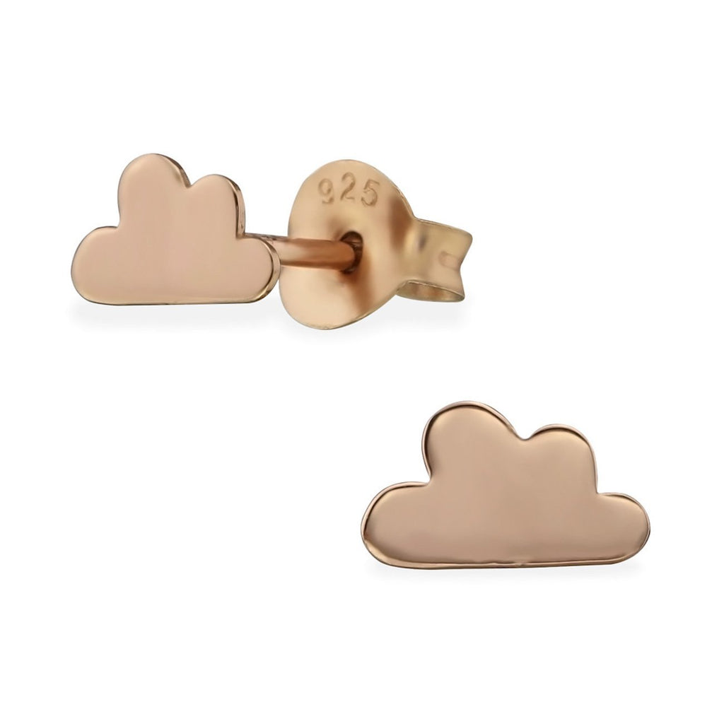 [Australia] - The Rose & Silver Company Women 925 Sterling Silver Rose Gold Plated Cloud Stud Earrings 