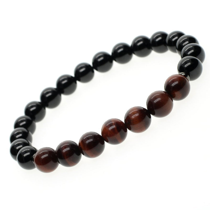 [Australia] - coai Tourmaline Tiger's Eye Stone Bracelet Unisex Tourmaline & Tiger Eye 