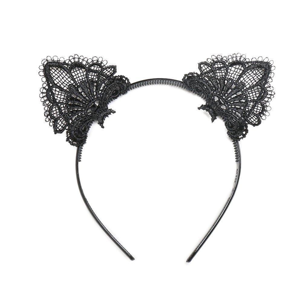 [Australia] - Frcolor Lace Cat Ears Headband Headpiece for Party Costume 