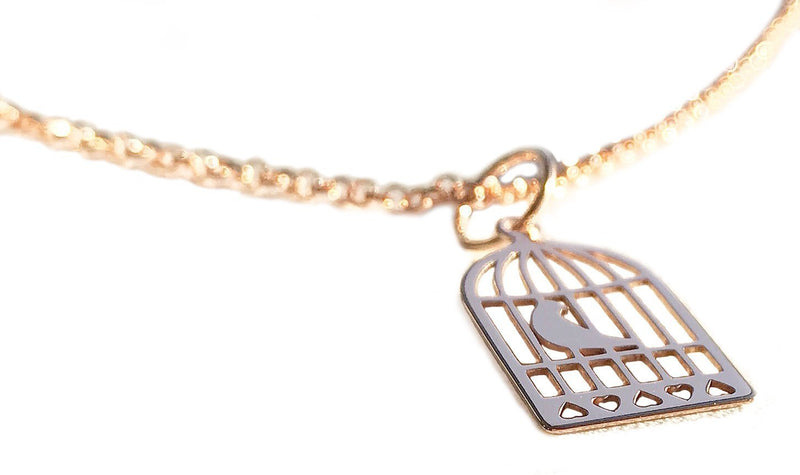 [Australia] - Ah! Jewellery® 18k Rose Gold over Sterling Silver New Bird Cage Pendant Necklace. Includes a 45cm Vermeil: Rose Gold over Sterling Silver Chain. Stamped 925. 