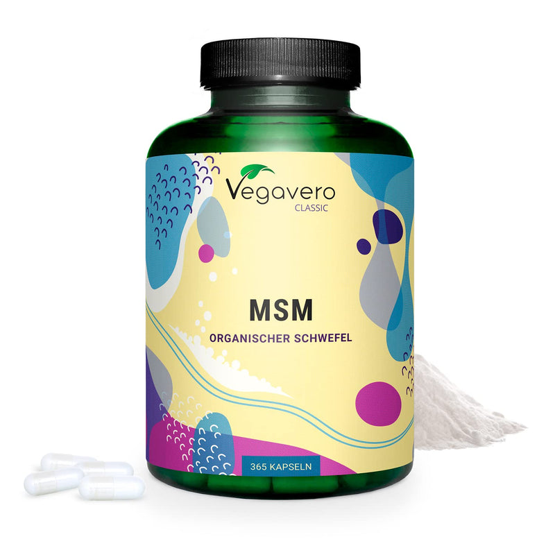 [Australia] - MSM Capsules Vegavero� | 2000 mg | Distilled Organic Sulphur | NO Additives & Non-GMO | Lab-Tested Methylsulfonylmethane MSM Supplements | 365 Capsules | Vegan 