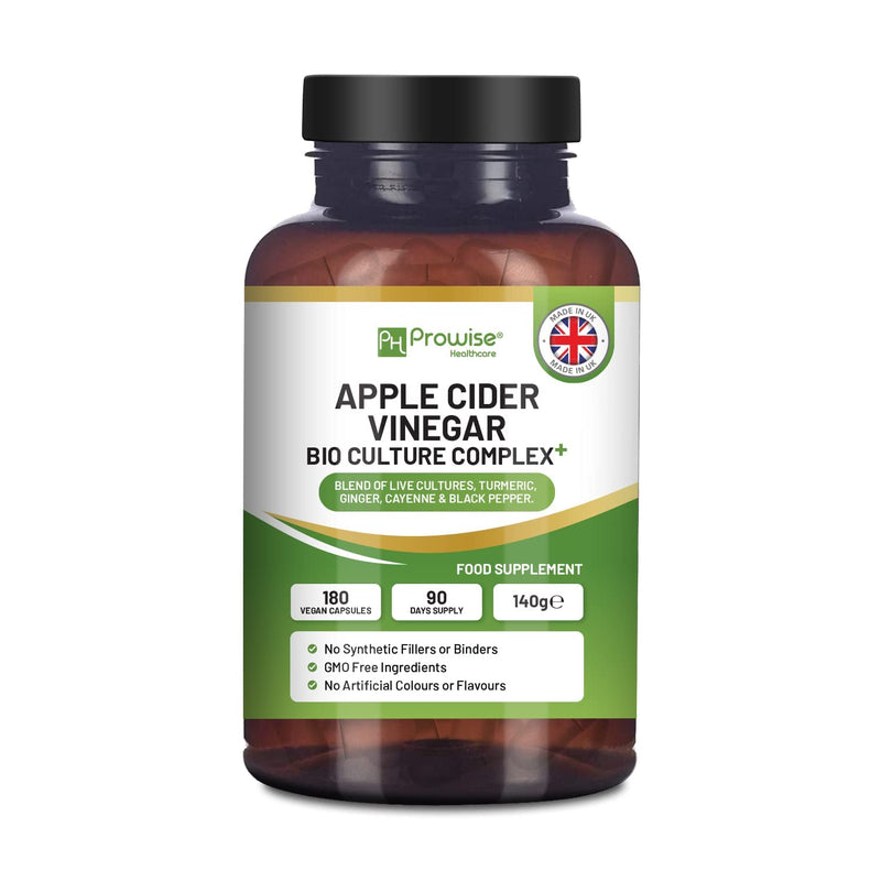 [Australia] - Apple Cider Vinegar with Bio Cultures Complex 1300mg - 180 Capsules I Made in UK by Prowise Healthcare 
